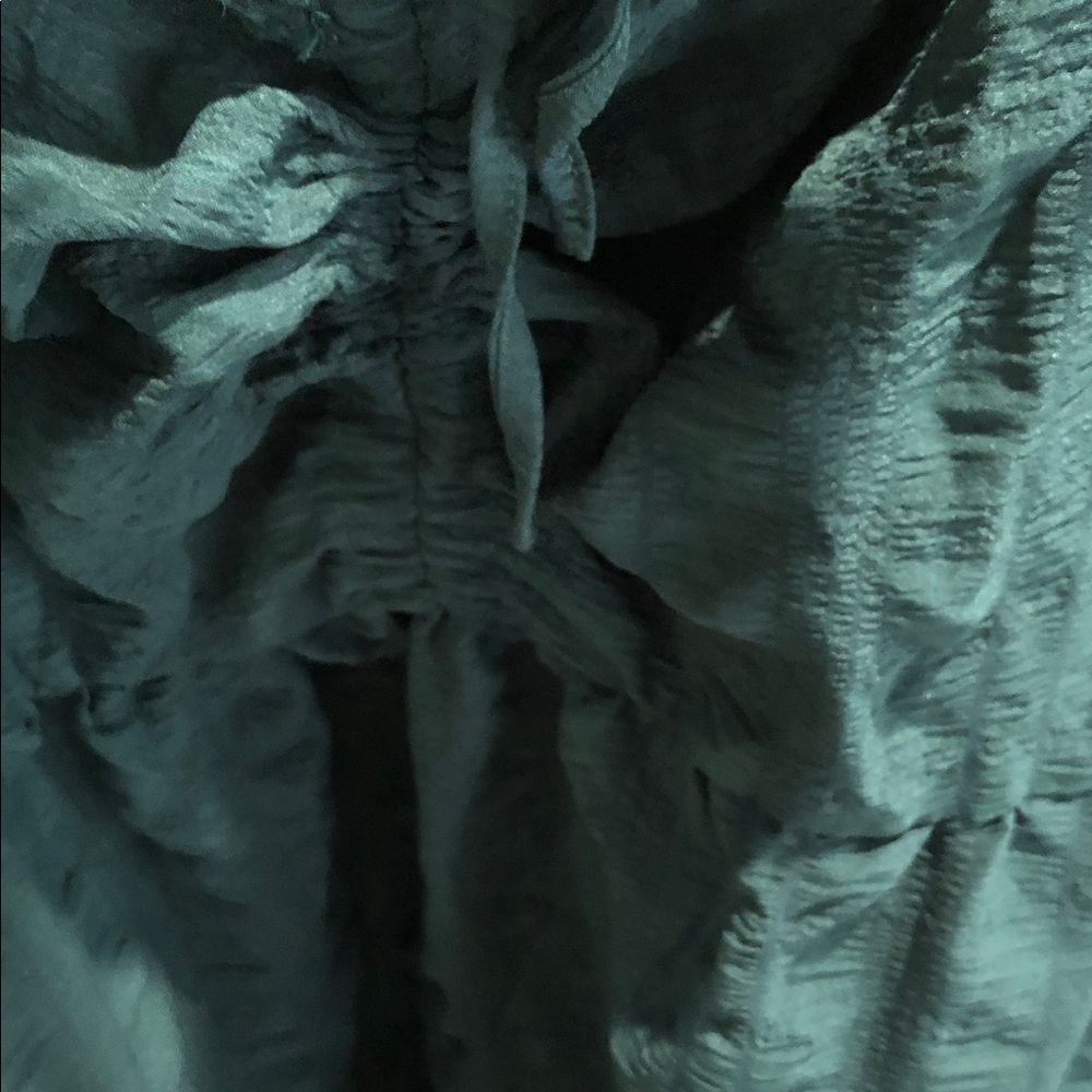 BloomChic Dark Teal Tiered Midi Dress - Picture 2 of 9